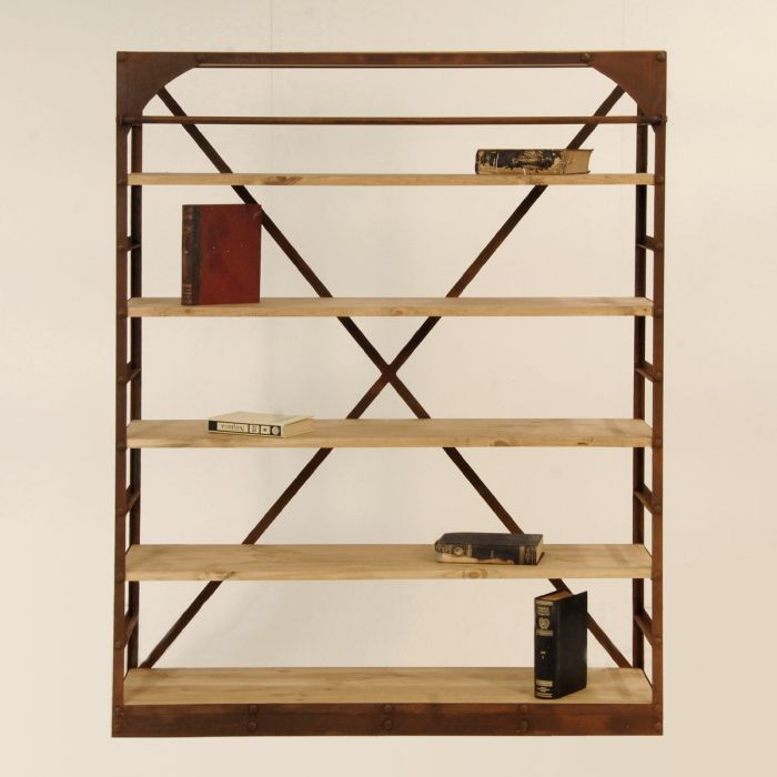 Industrial open bookcase
